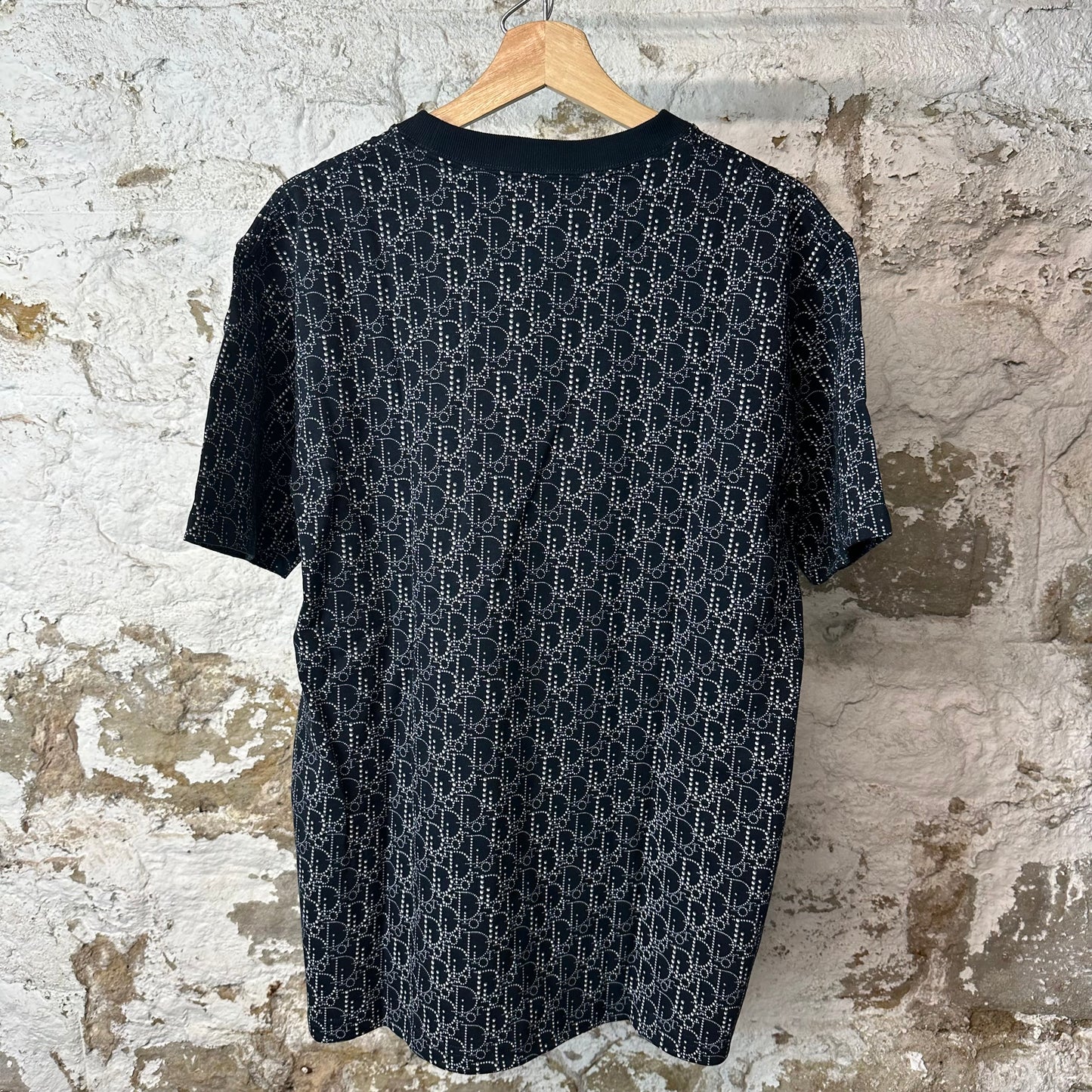 Dior Dot Oblique Jacquard Navy T-Shirt Sz M