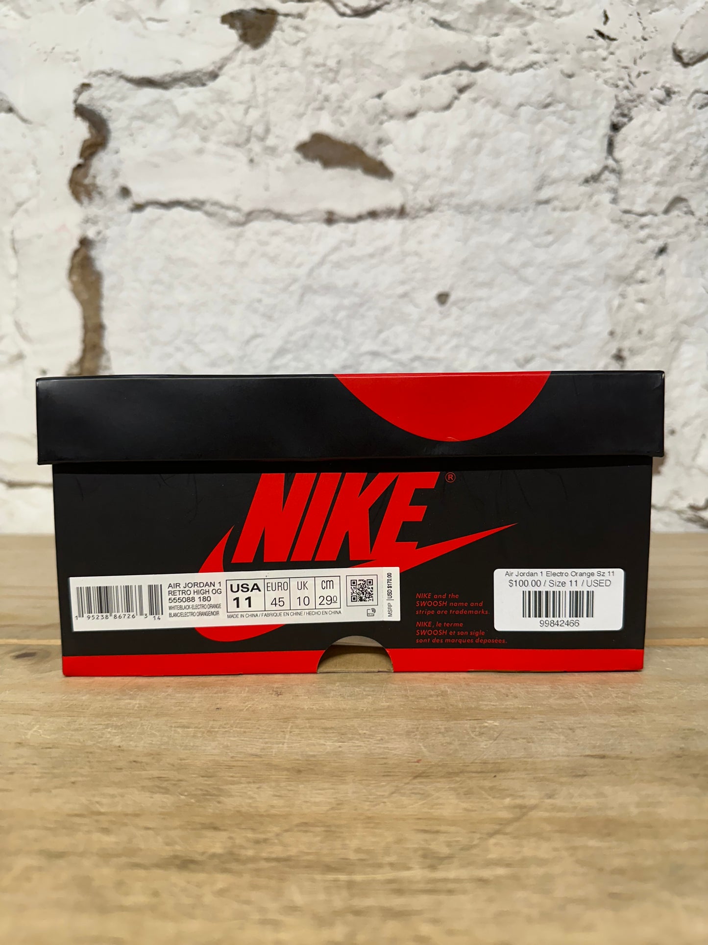 Air Jordan 1 High Electro Orange Sz 11