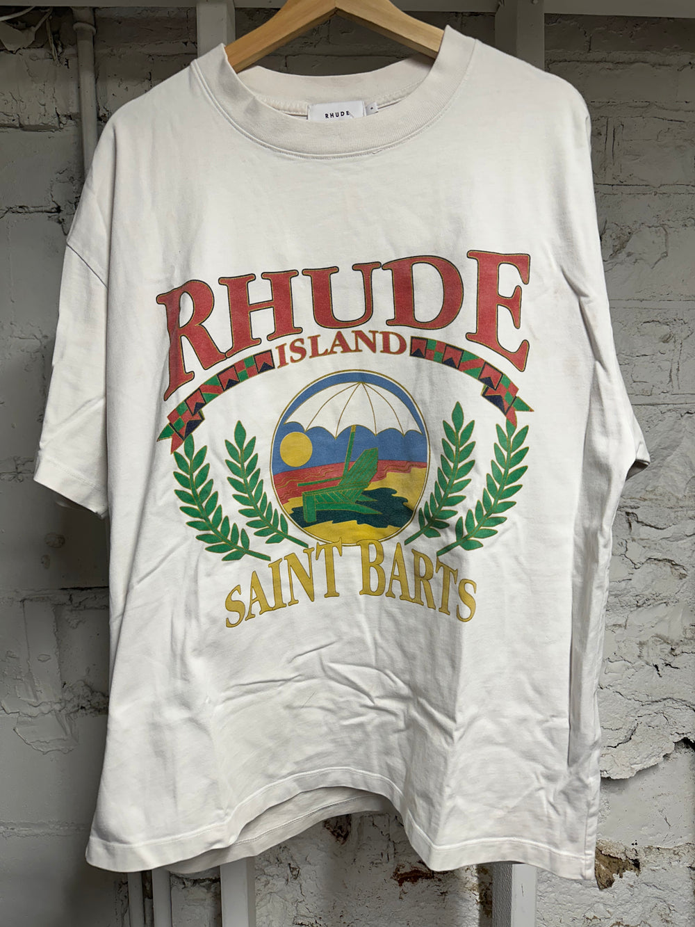 Rhude Saint Barts White T-Shirt Sz M