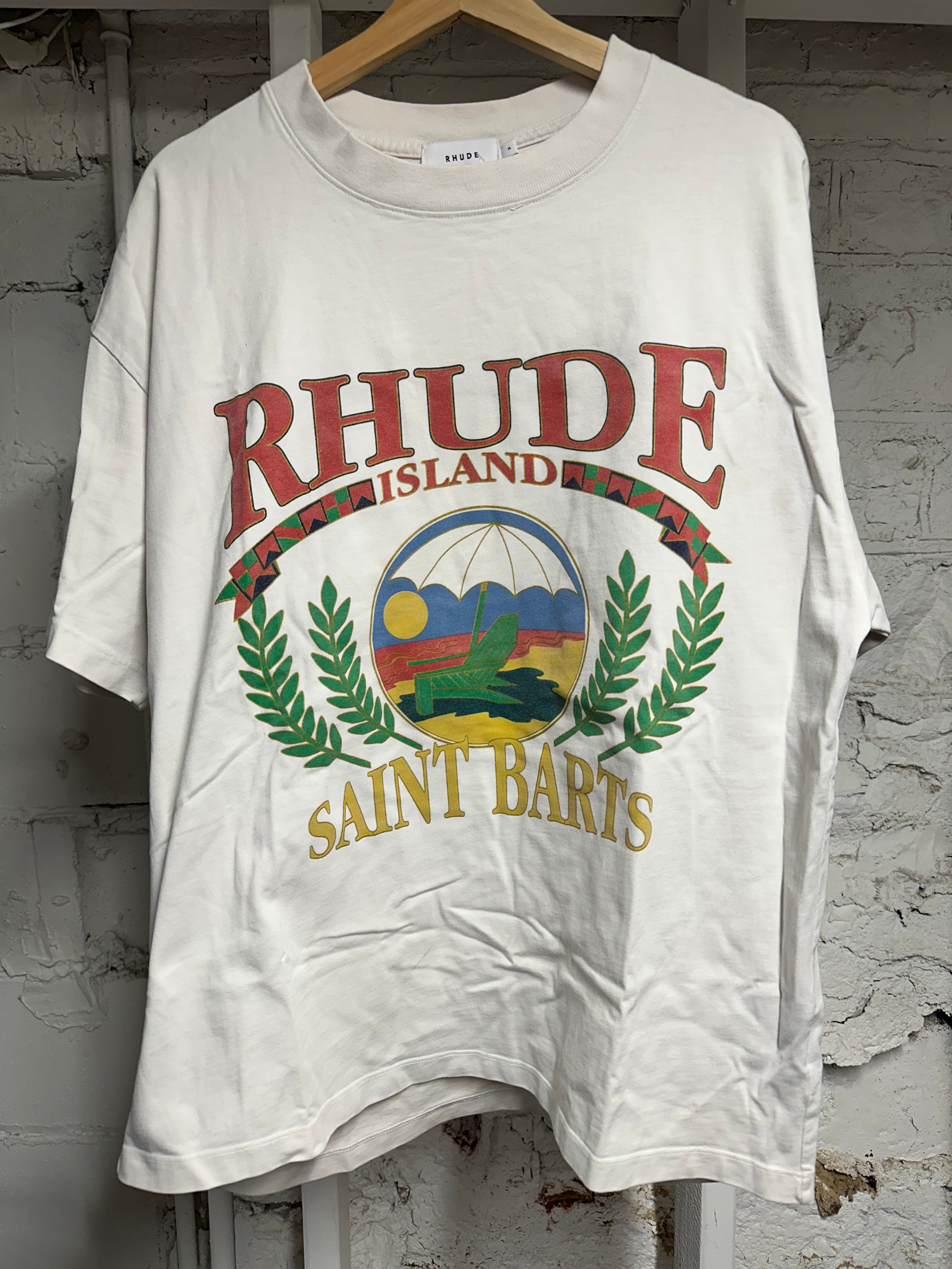 Rhude Saint Barts White T-Shirt Sz M