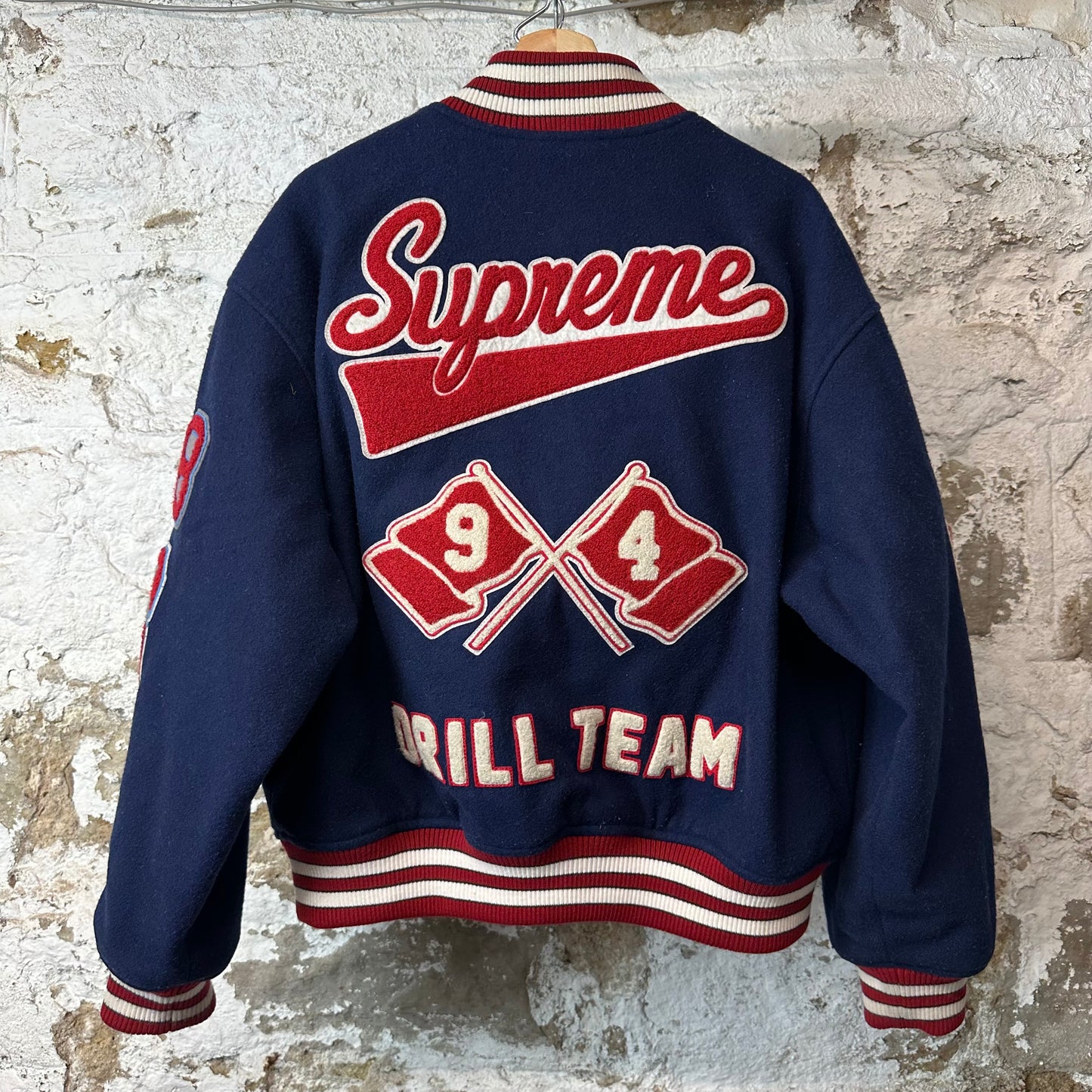 Supreme Drill Team Navy Varsity Jacket Sz M