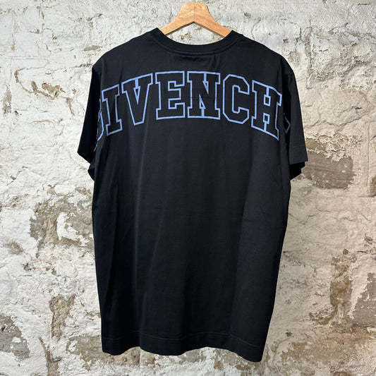Givenchy Blue Logo Spell T-shirt Black Sz M