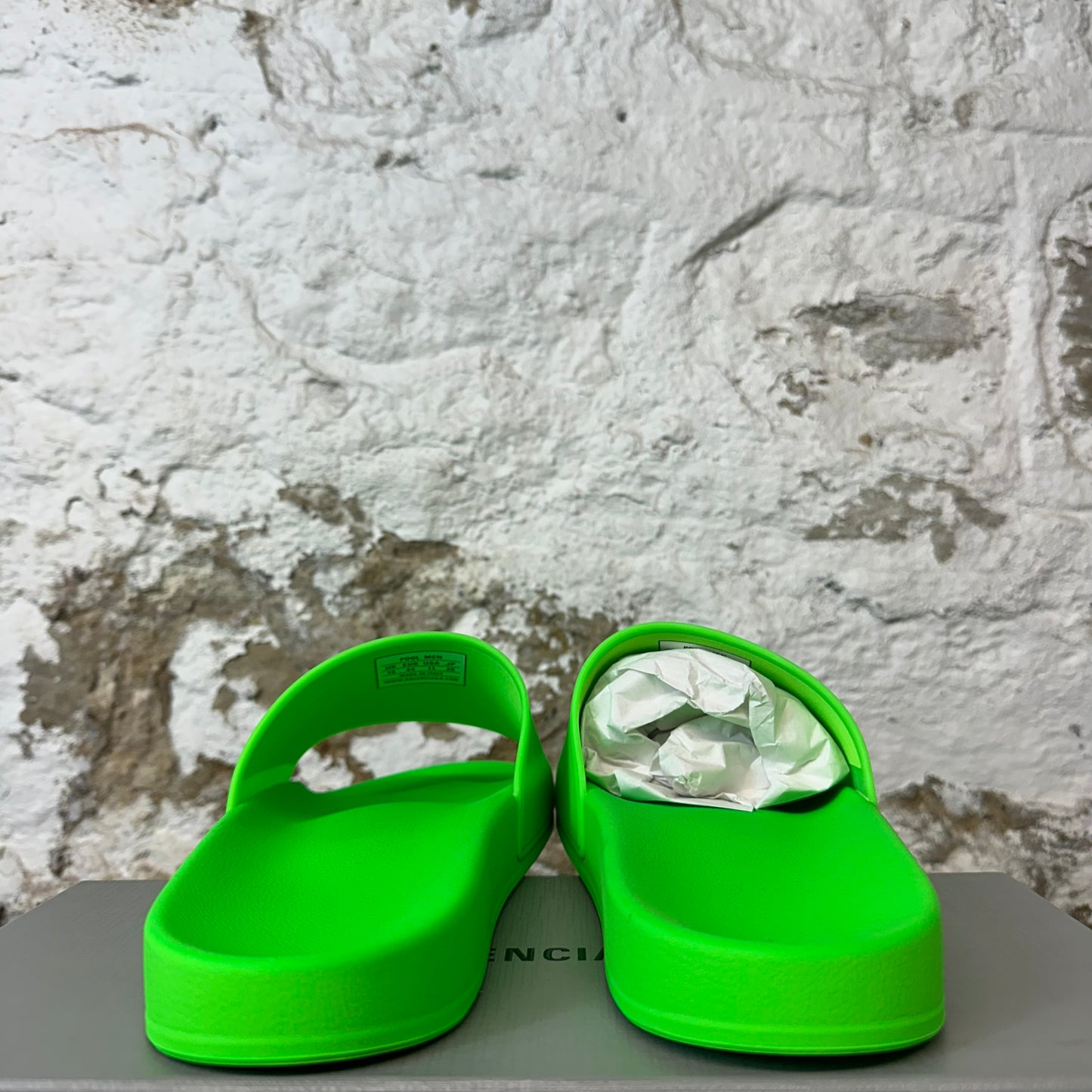 Balenciaga White Green Rubber Slide