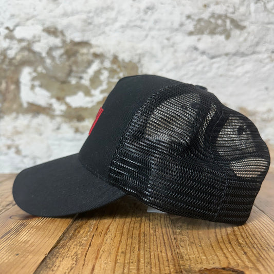 Amiri Red Spell Black Trucker Hat