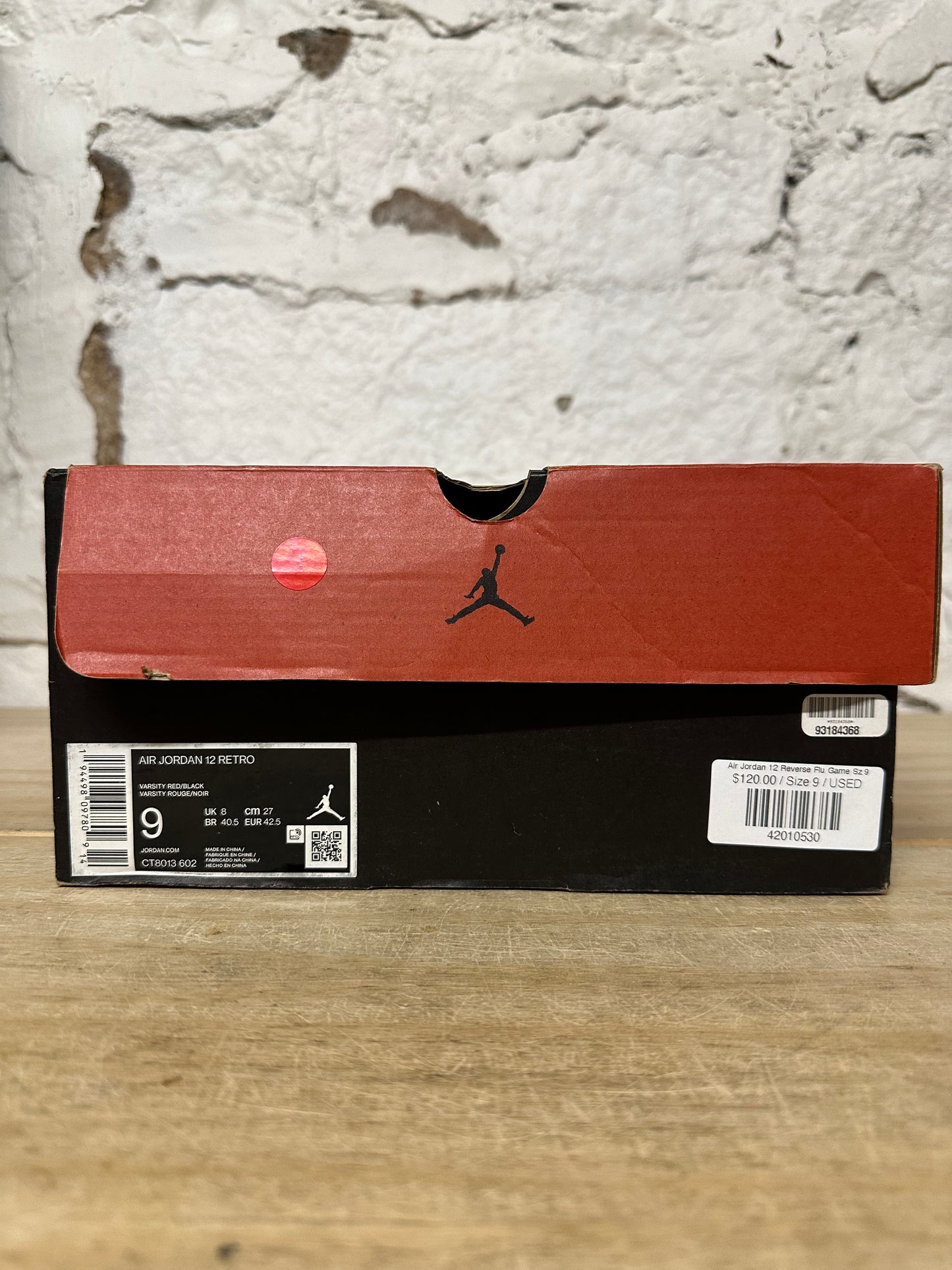 Air Jordan 12 Reverse Flu Game Sz 9