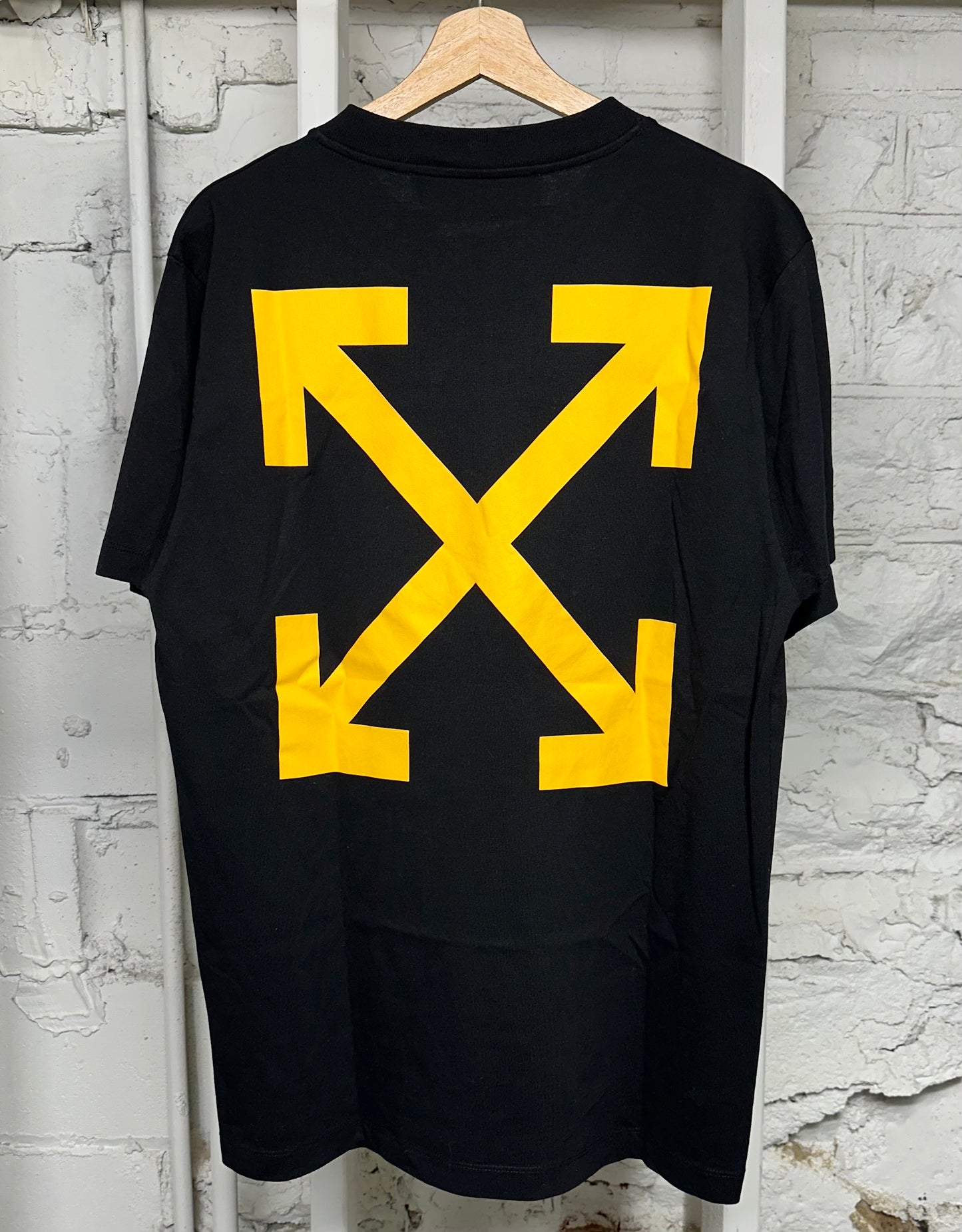 Off-White Yellow Arrows Black T-Shirt Sz L