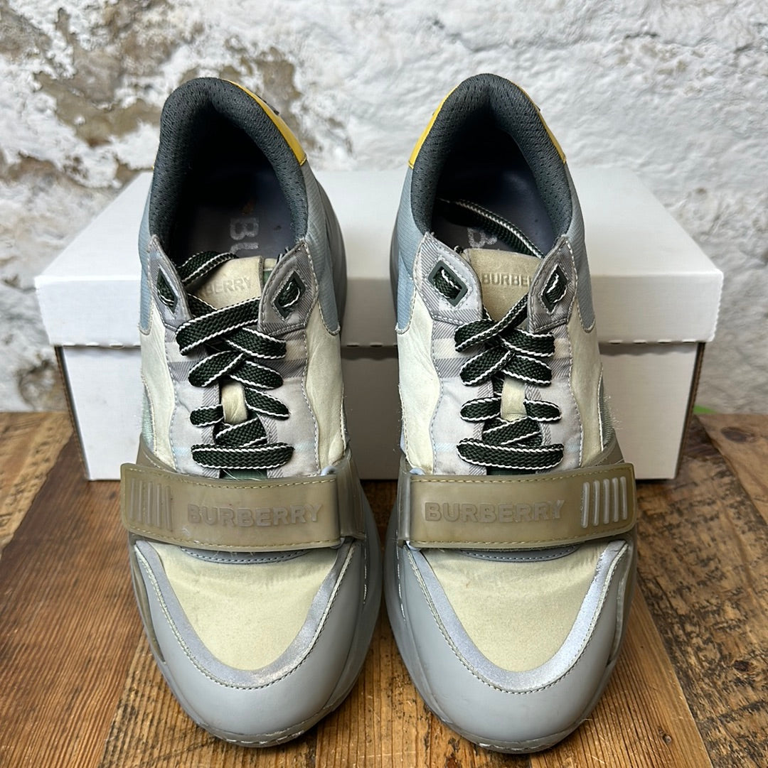 Burberry Arthur Teal Gray Sneaker Sz 7 (40) No Box