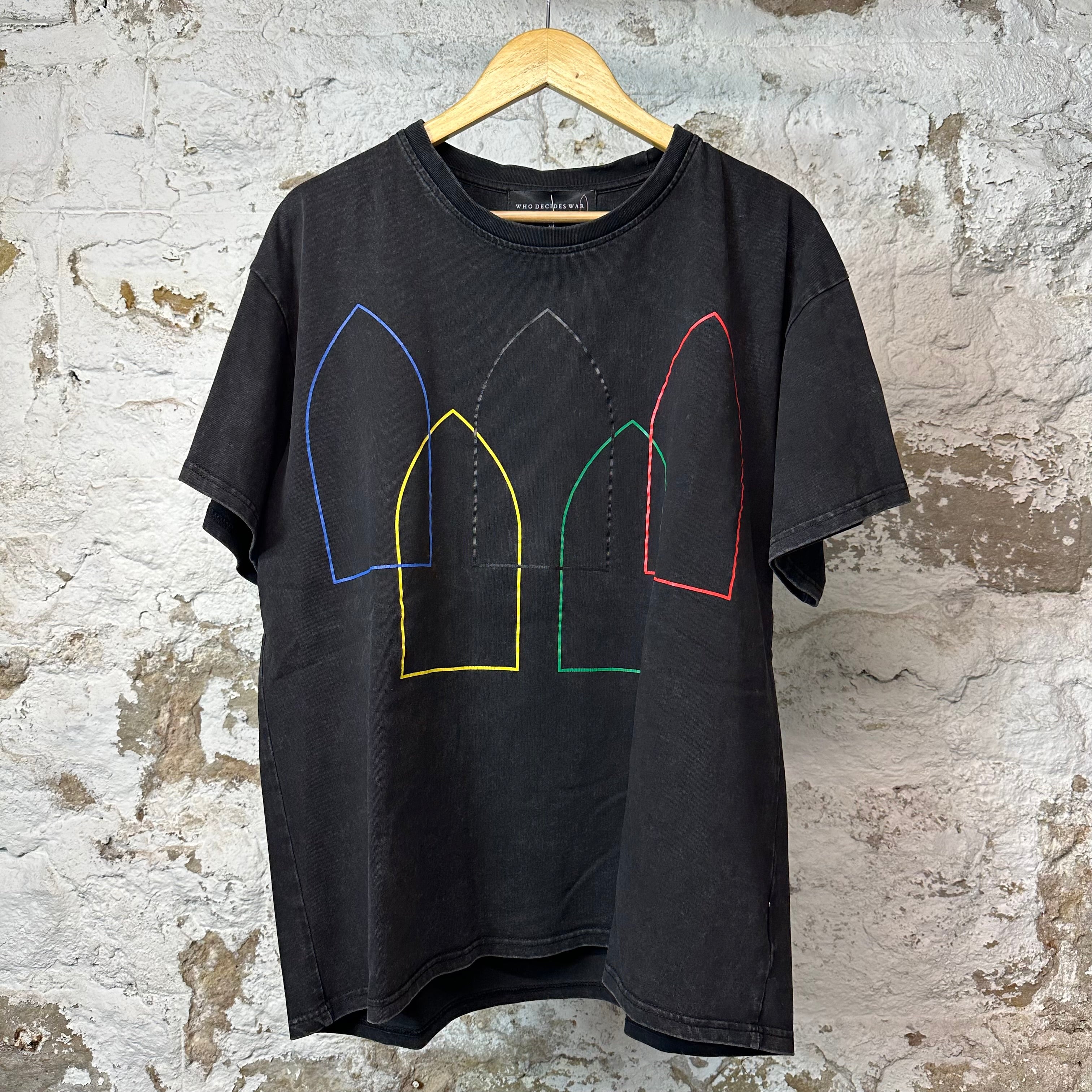 Who Decides War Olympic Stained Glass T-shirt Black Sz XL