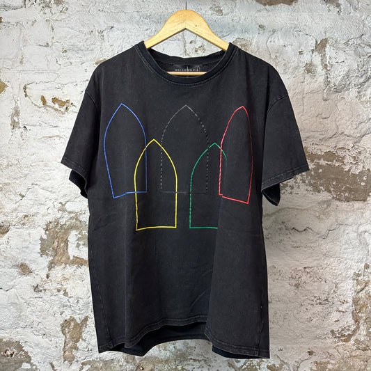 Who Decides War Olympic Stained Glass T-shirt Black Sz XL