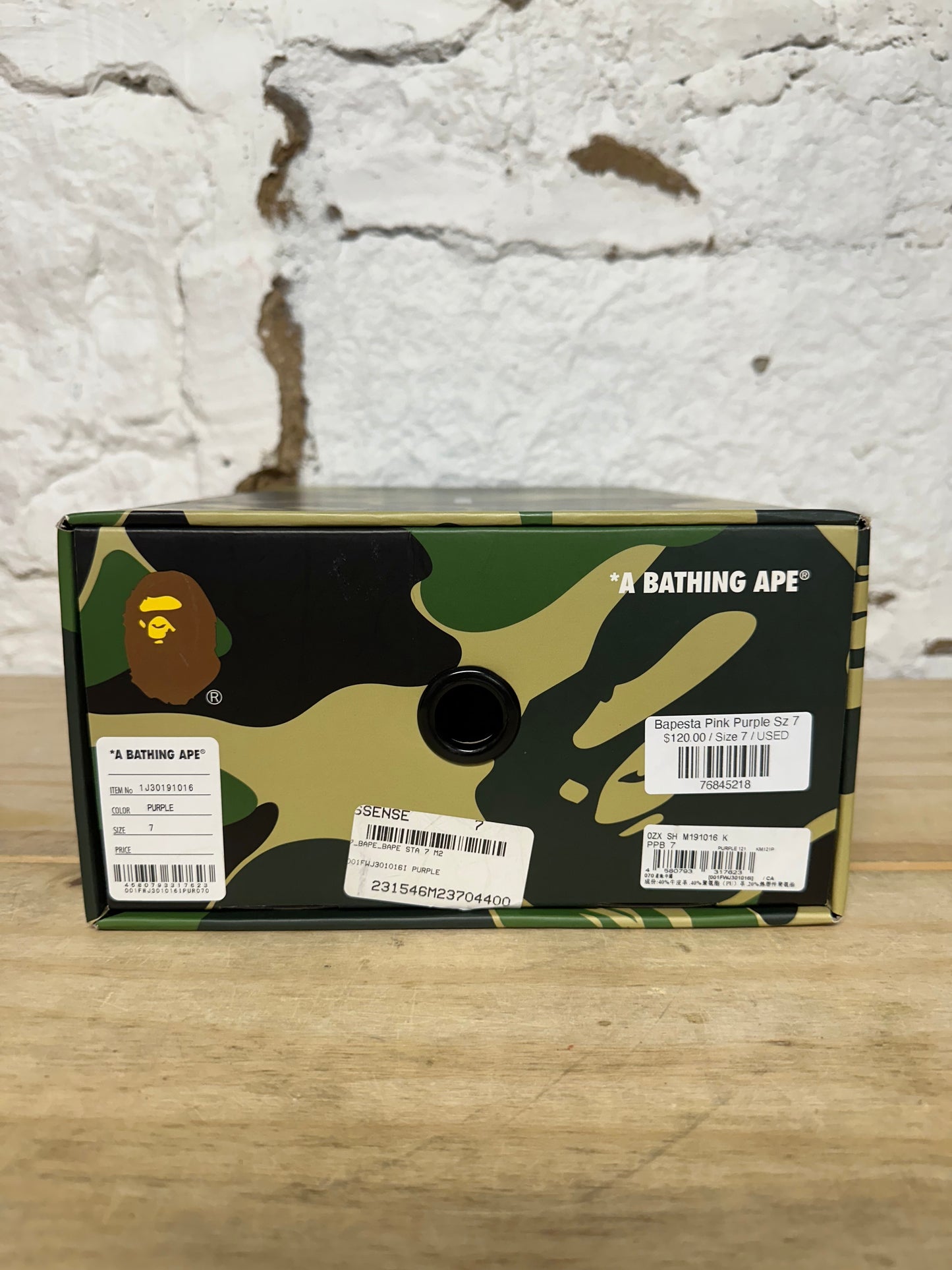 Bape Bapesta Pink Purple Sz 7