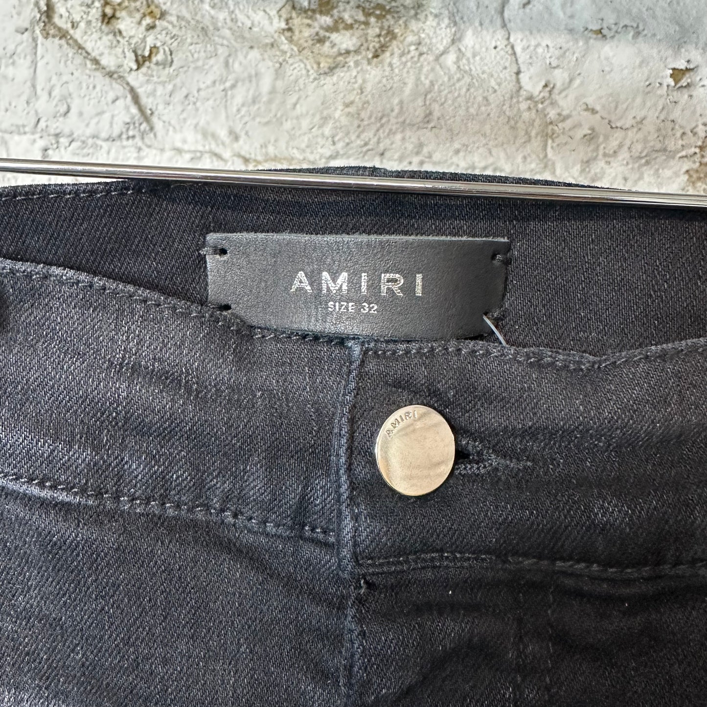 Amiri Distressed Faded Black Denim Jeans Sz 32