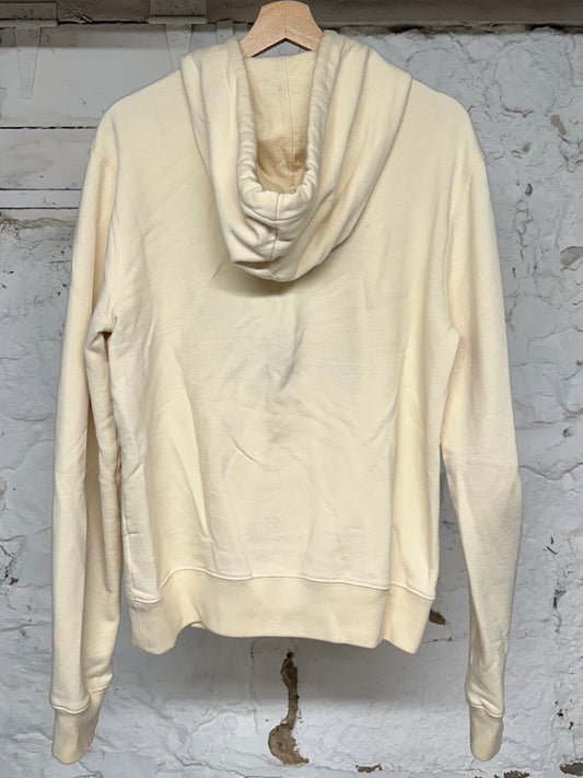 Lanvin Felt Spellout Cream Hoodie Sz S
