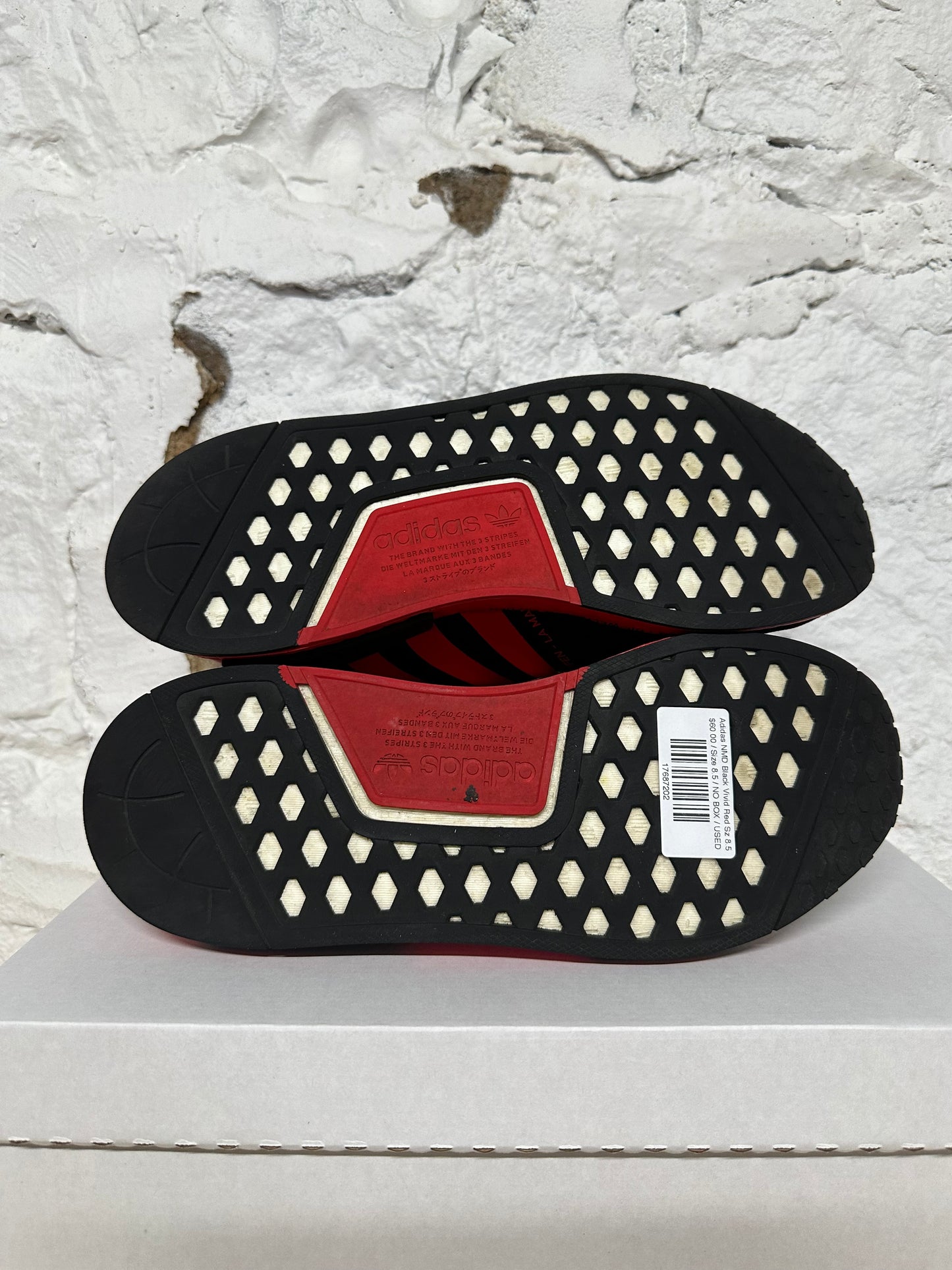 Adidas NMD Black Vivid Red Sz 8.5