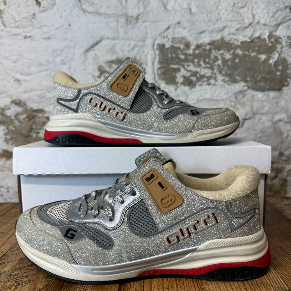 Gucci Silver White Ultrapace Sneaker Sz 9