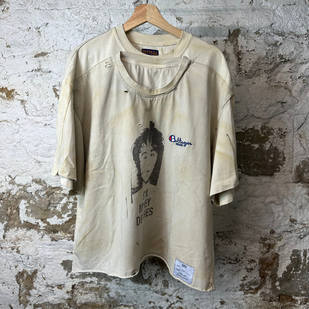 Bottega Desires Sex Sells T-shirt Cream Sz XL