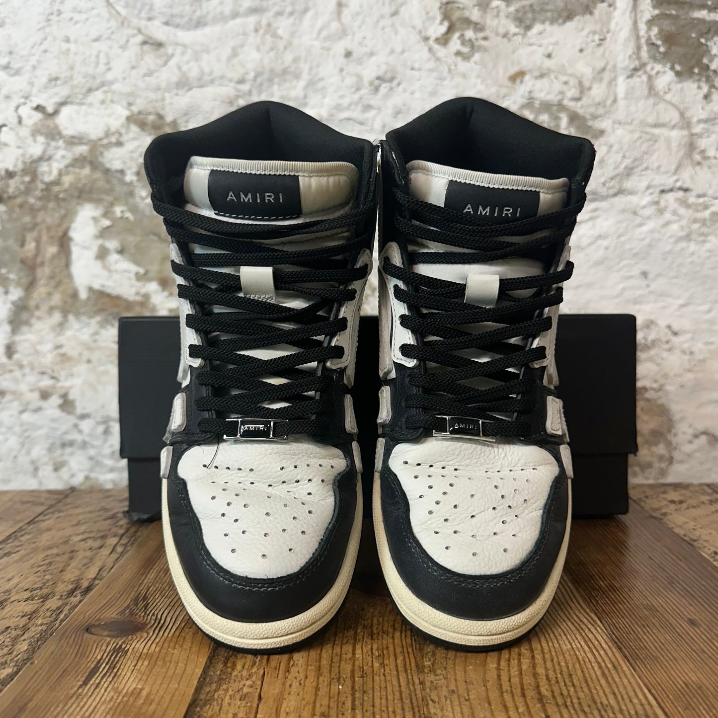 Amiri High White Skeleton Black White Sneaker Sz 5 (37)