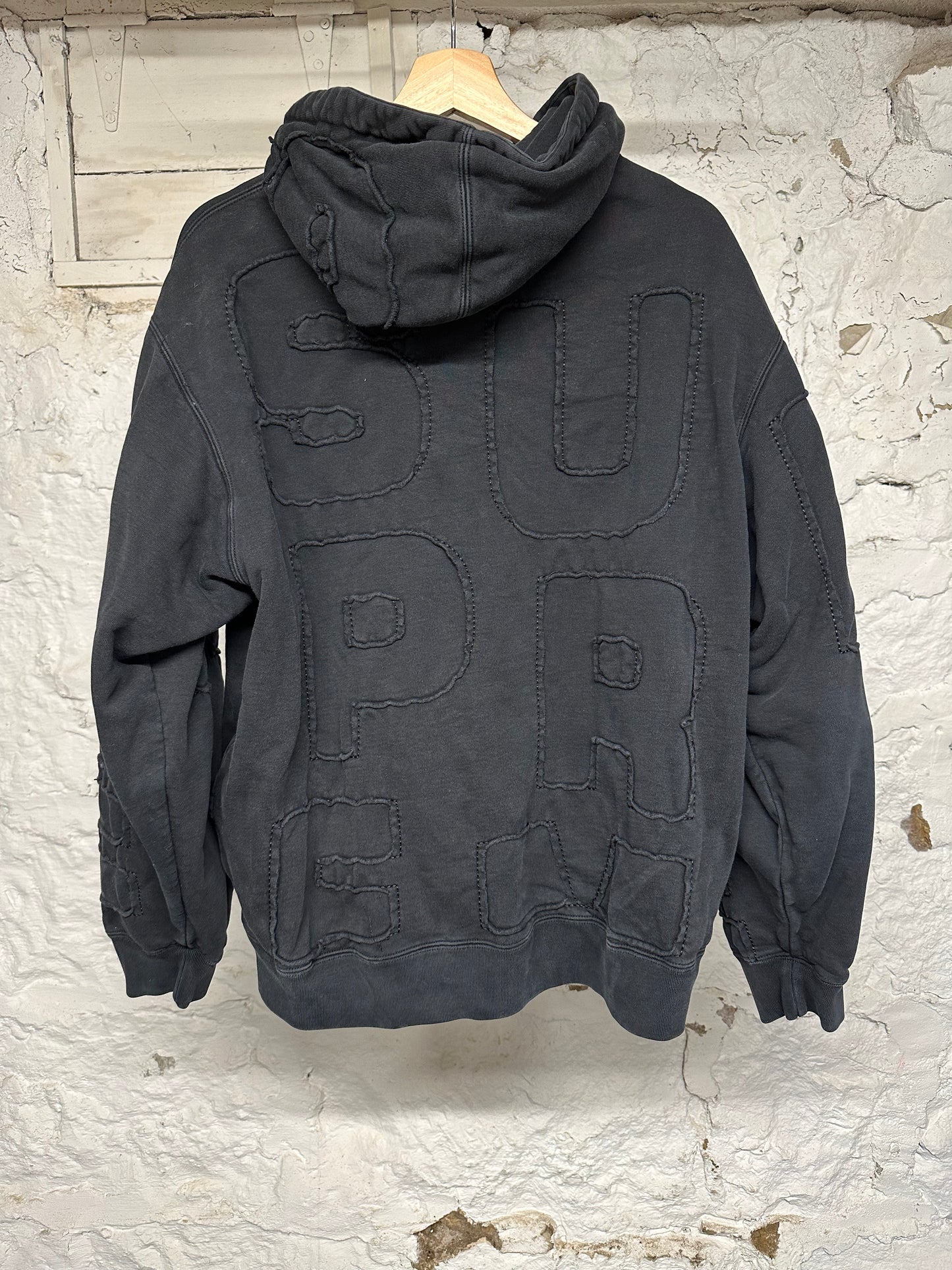Supreme Cutout Letter Black Hoodie Sz L