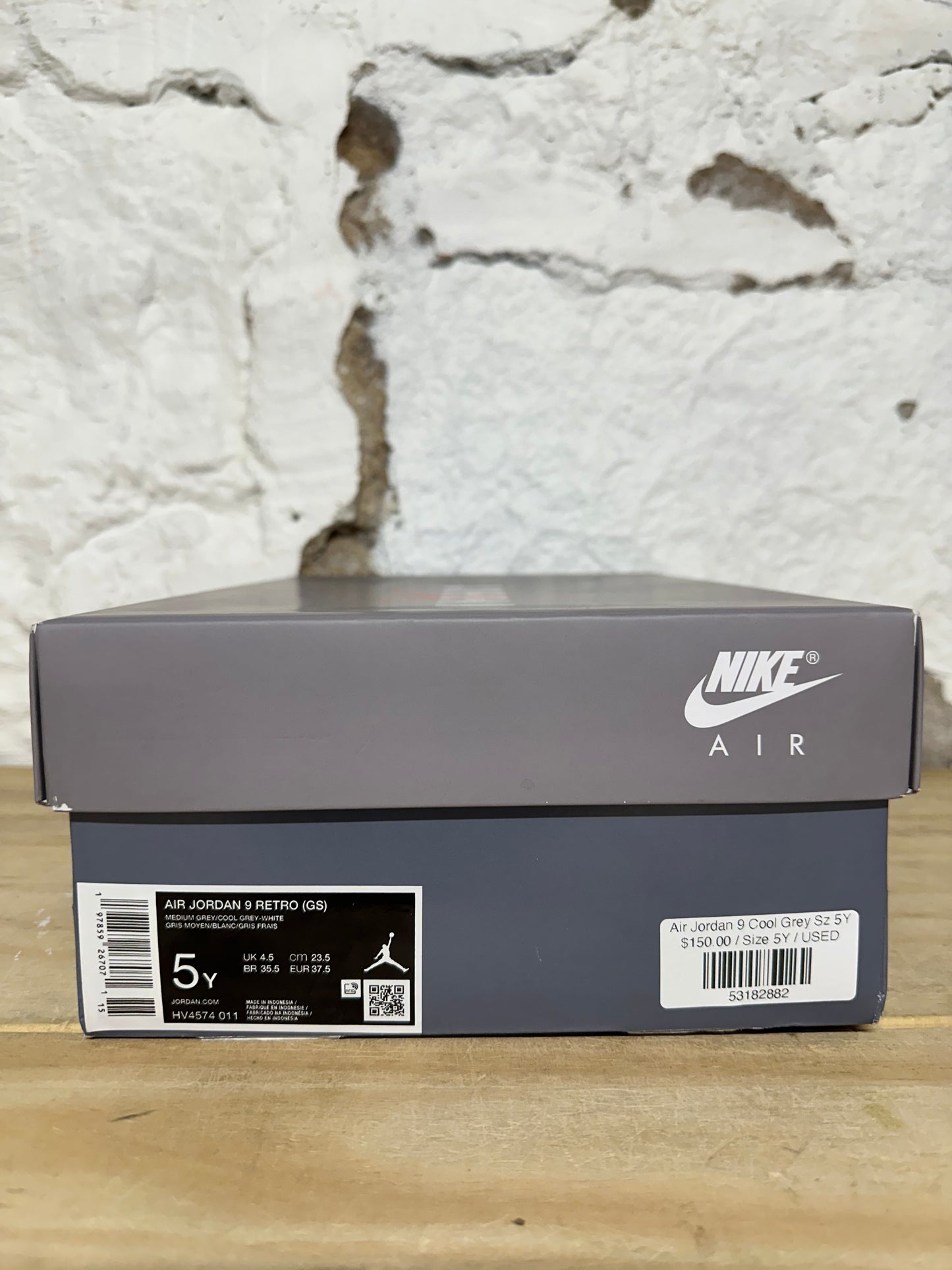 Air Jordan 9 Cool Grey Sz 5Y