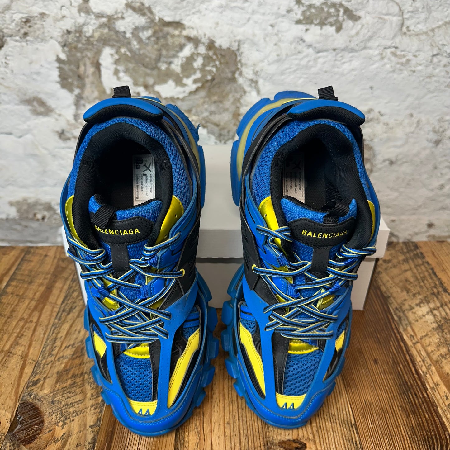 Balenciaga Track Runner Blue Yellow Black LED Sneaker Sz 11 (44)