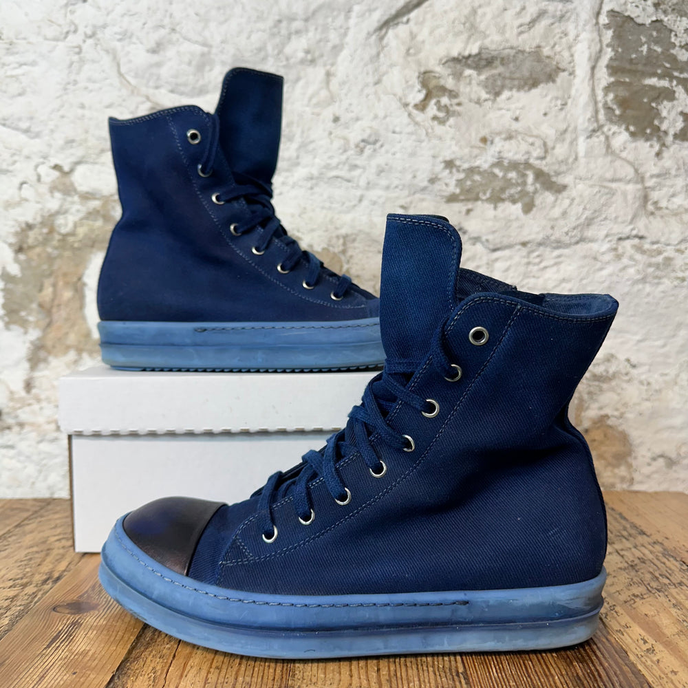 Rick Owens High Blue Dyed Sneaker Sz 8.5 (41.5)
