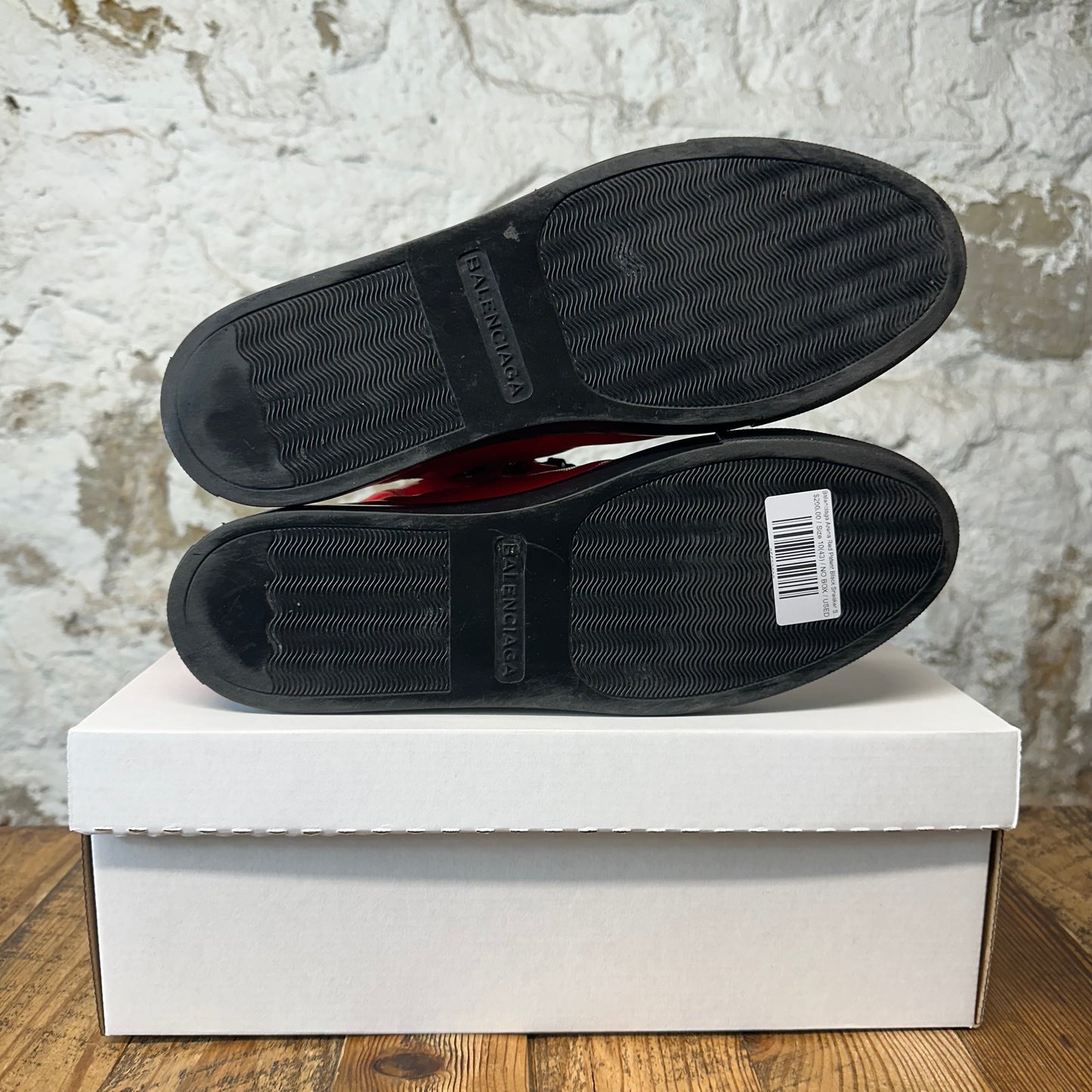 Balenciaga Arena Red Patent Black Sneaker Sz 10 (43)