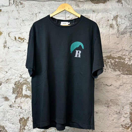 Rhude Teal Moon T-shirt Black Sz L
