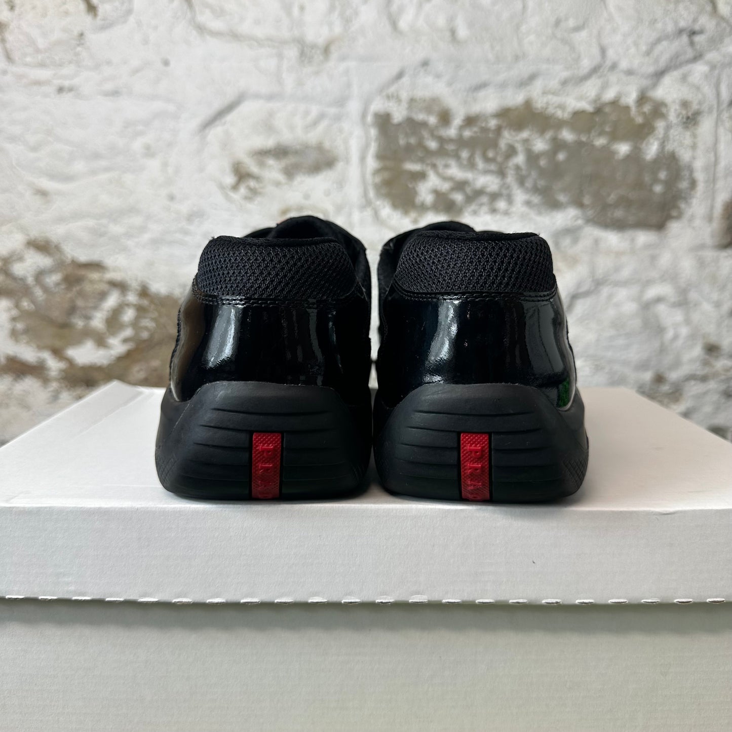 Prada Americas Cup Vintage Black Sneaker Sz 10.5