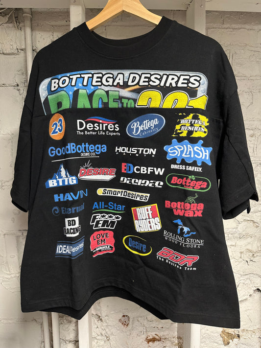 Bottega Desires Logos T-Shirt Sz M