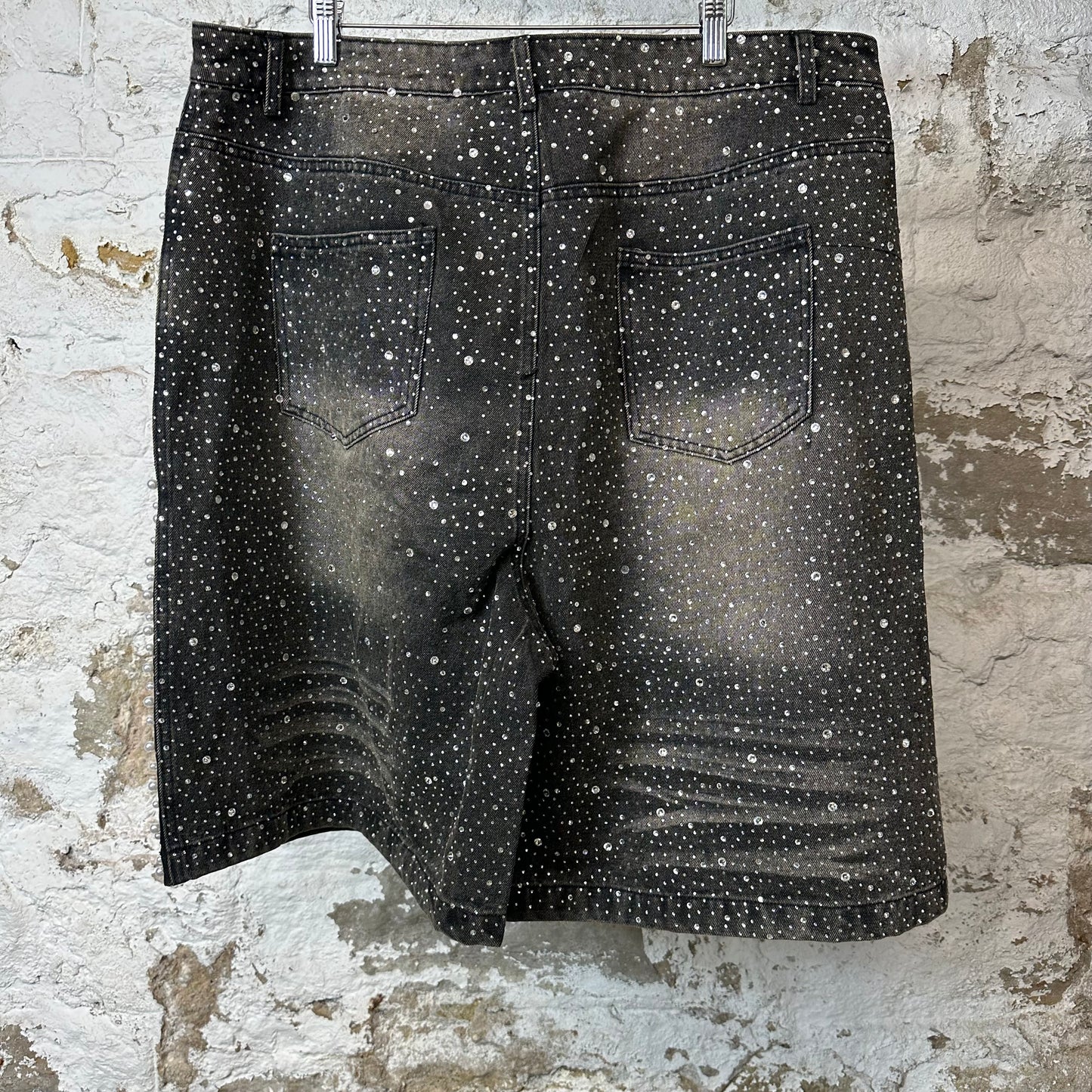 Vale Pearl Rainstorm Jean Shorts Black Sz 36