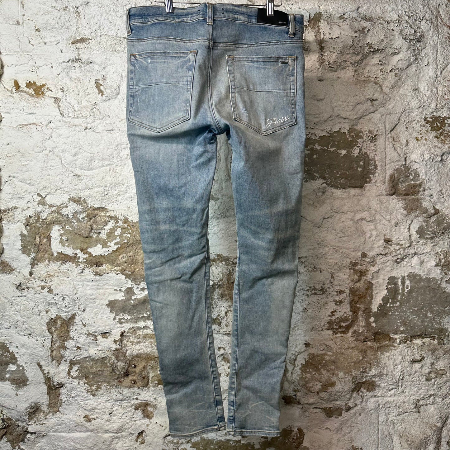 Amiri Bone Legs Blue Denim Jeans Sz 34