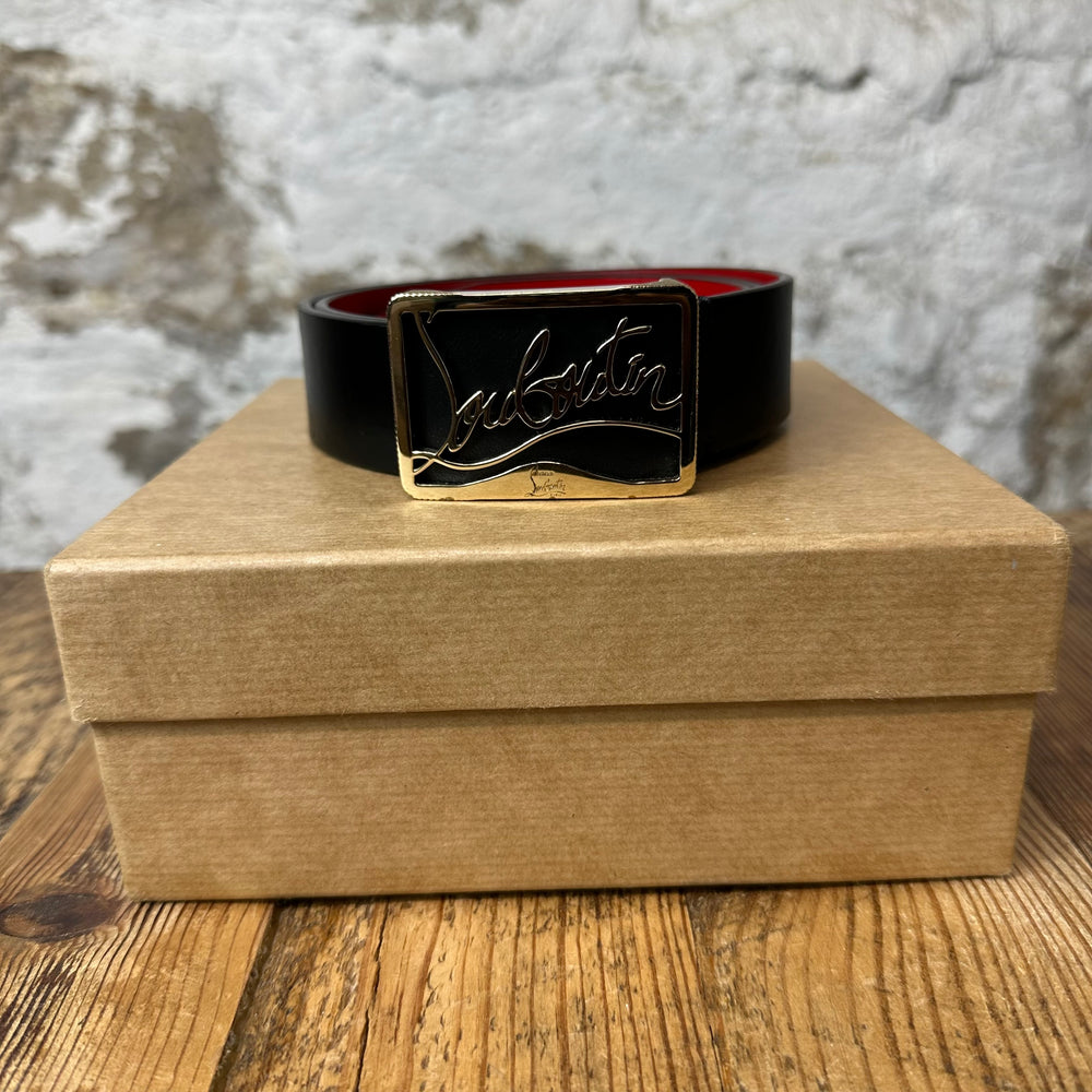 Christian Louboutin Black Ricky Belt Sz (85/34) W/ Box