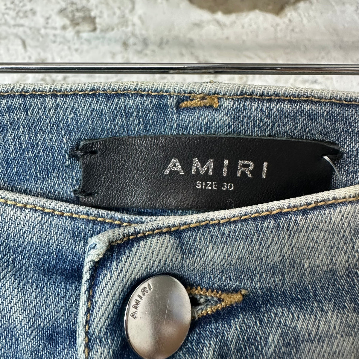 Amiri Quad Stitch Blue Denim Jeans Sz 30