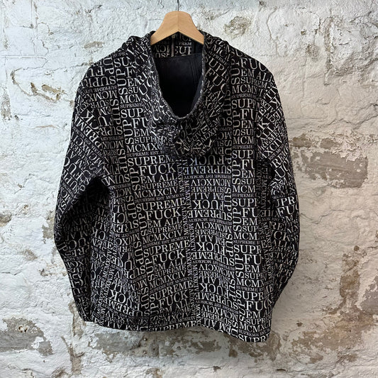 Supreme AOP Black White 1/4 Zip Jacket Sz M