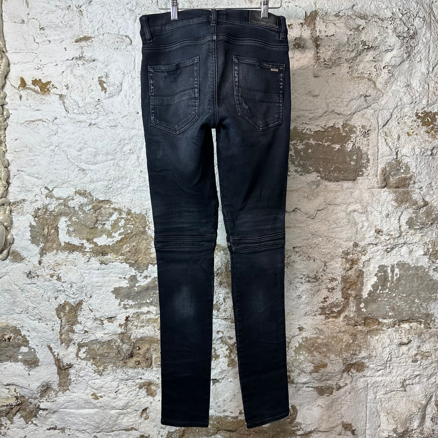 Amiri MX1 Black Patch Black Denim Jeans Sz 29