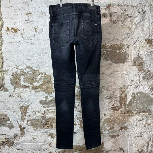 Amiri MX1 Black Patch Black Denim Jeans Sz 29