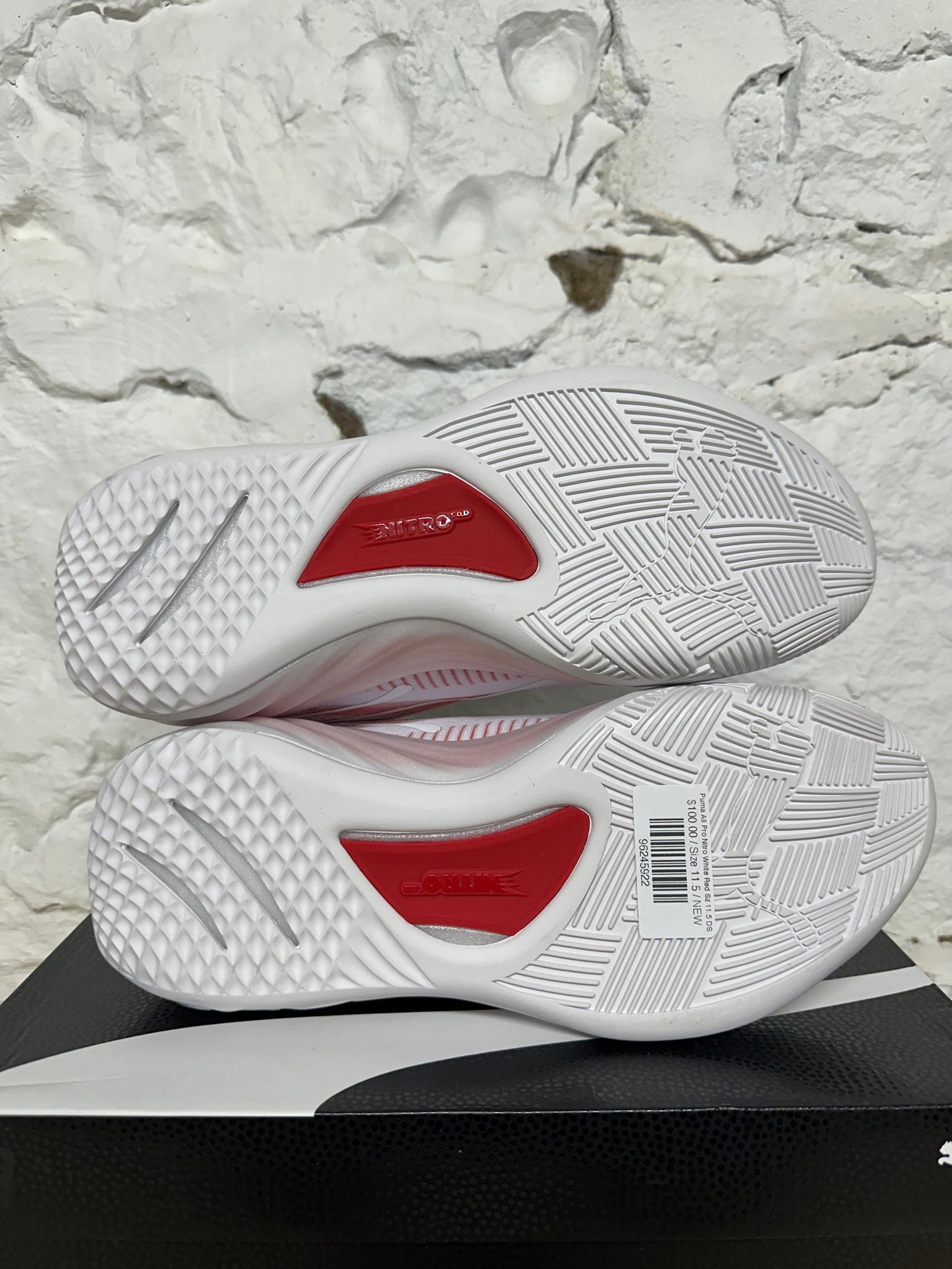 Puma All Pro Nitro White Red Sz 11.5 DS