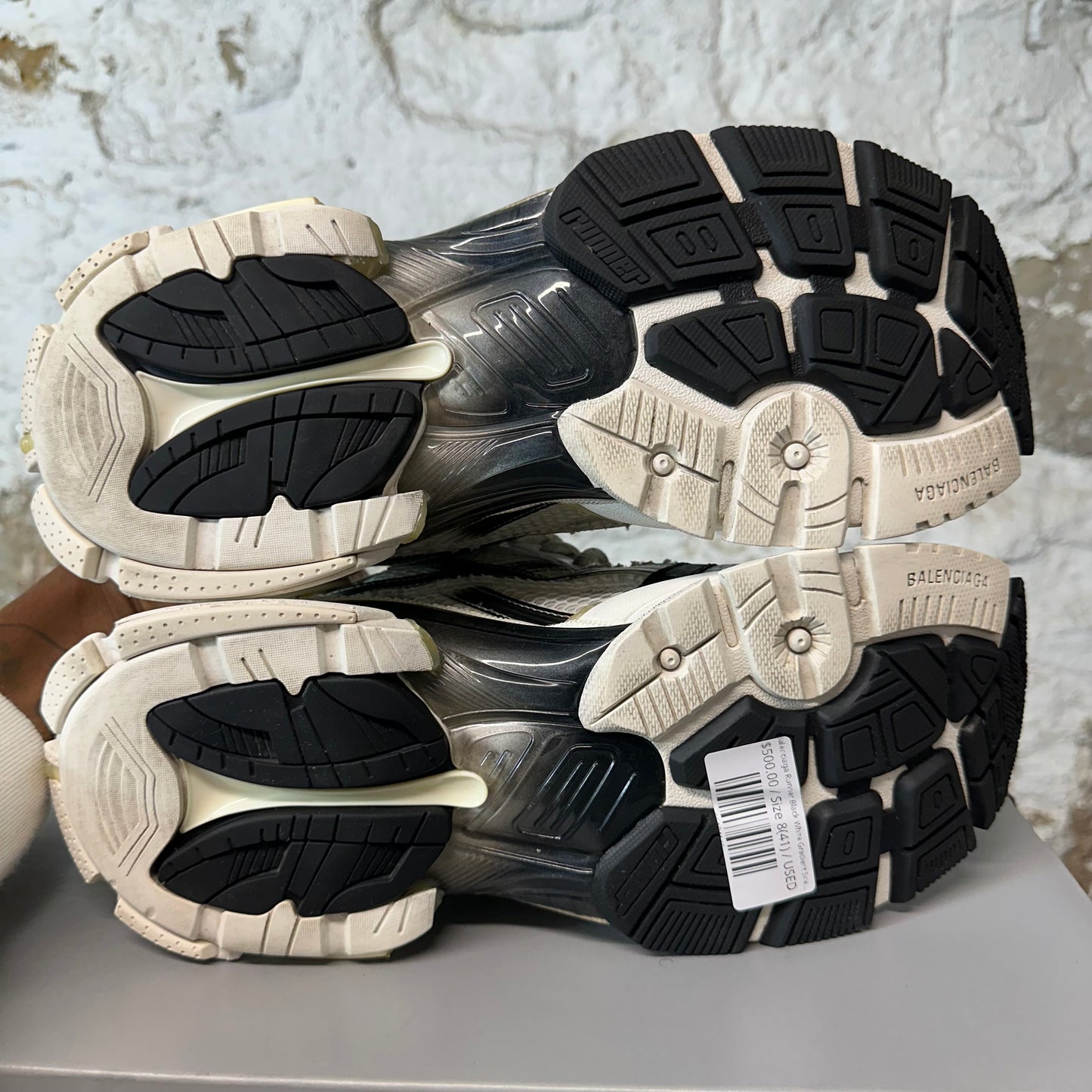 Balenciaga Runner Black White Gradient Sneaker Sz 8 (41)