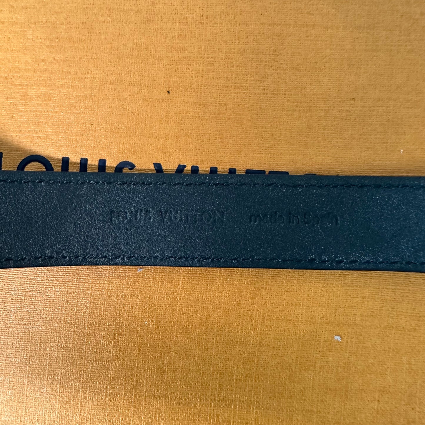 Louis Vuitton Graphite Slim Bracelet Sz 19 W/ Box