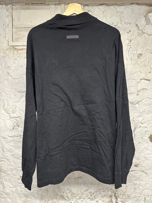 Fear of God Essentials Arc Logo Black L/S T-Shirt Sz M