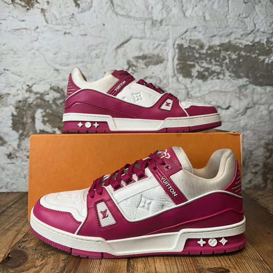 Louis Vuitton Pink White Monogram Trainer Sneaker Sz 11 (9.5LV)