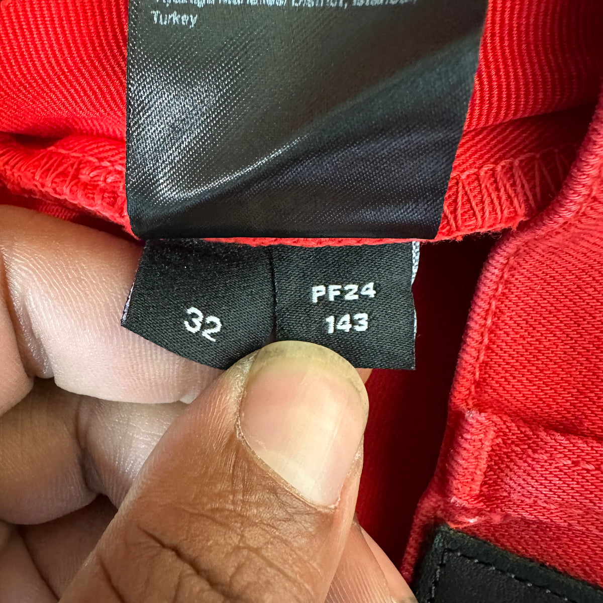 Amiri MX1 Red Leather Red Denim Jeans Sz 32