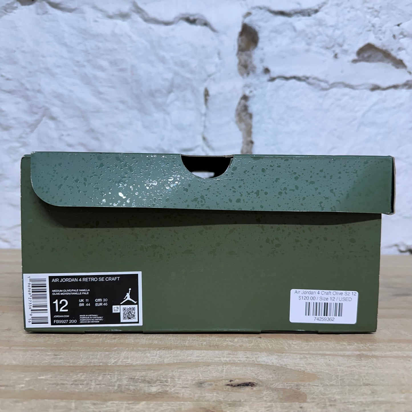 Air Jordan 4 Craft Olive Sz 12