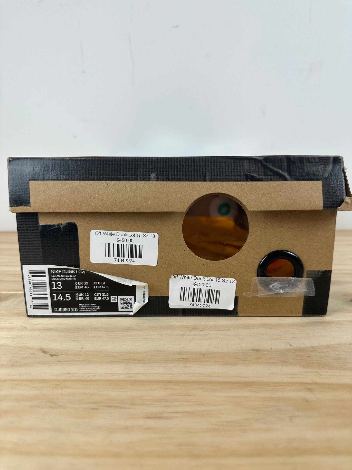 Nike Dunk Low Off-White Lot 15 Sz 13