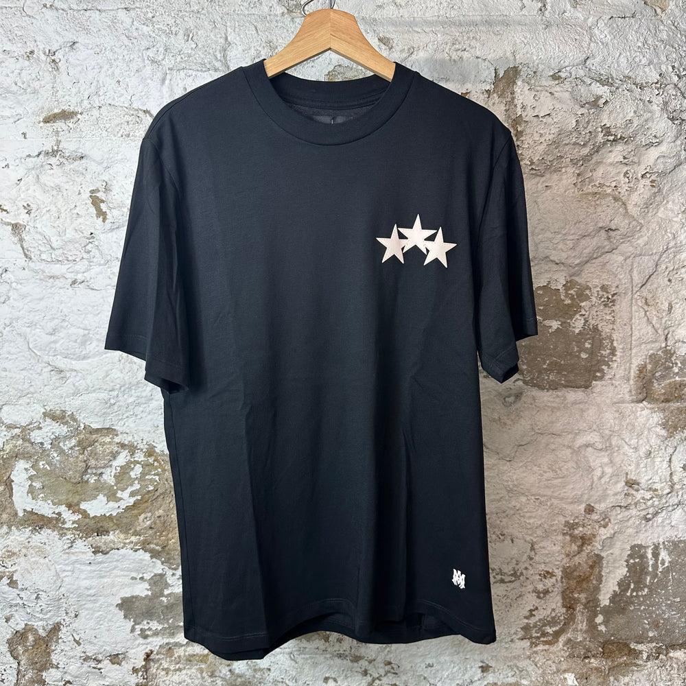 Amiri White Leather Star Black T-Shirt Sz M