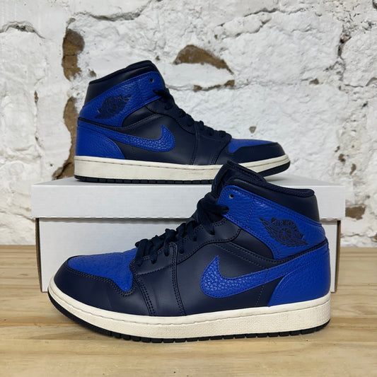 Air Jordan 1 Mid Obsidian Game Royal Sz 9