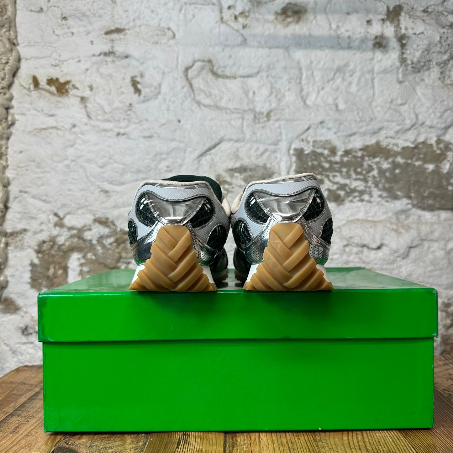 Bottega Veneta Green Silver Orbit Sneaker Sz 9 (42)