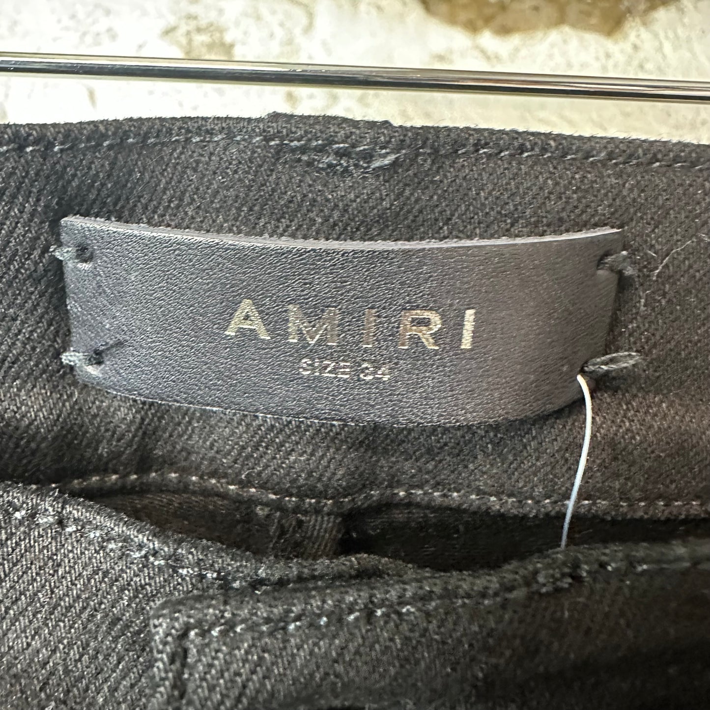 Amiri MX1 Black Paisley Black Denim Jeans Sz 34
