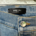 Amiri MX2 Multicolor Flannel Blue Denim Jeans Sz 38