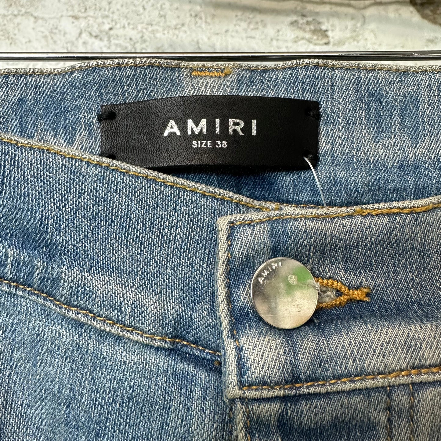 Amiri MX2 Multicolor Flannel Blue Denim Jeans Sz 38