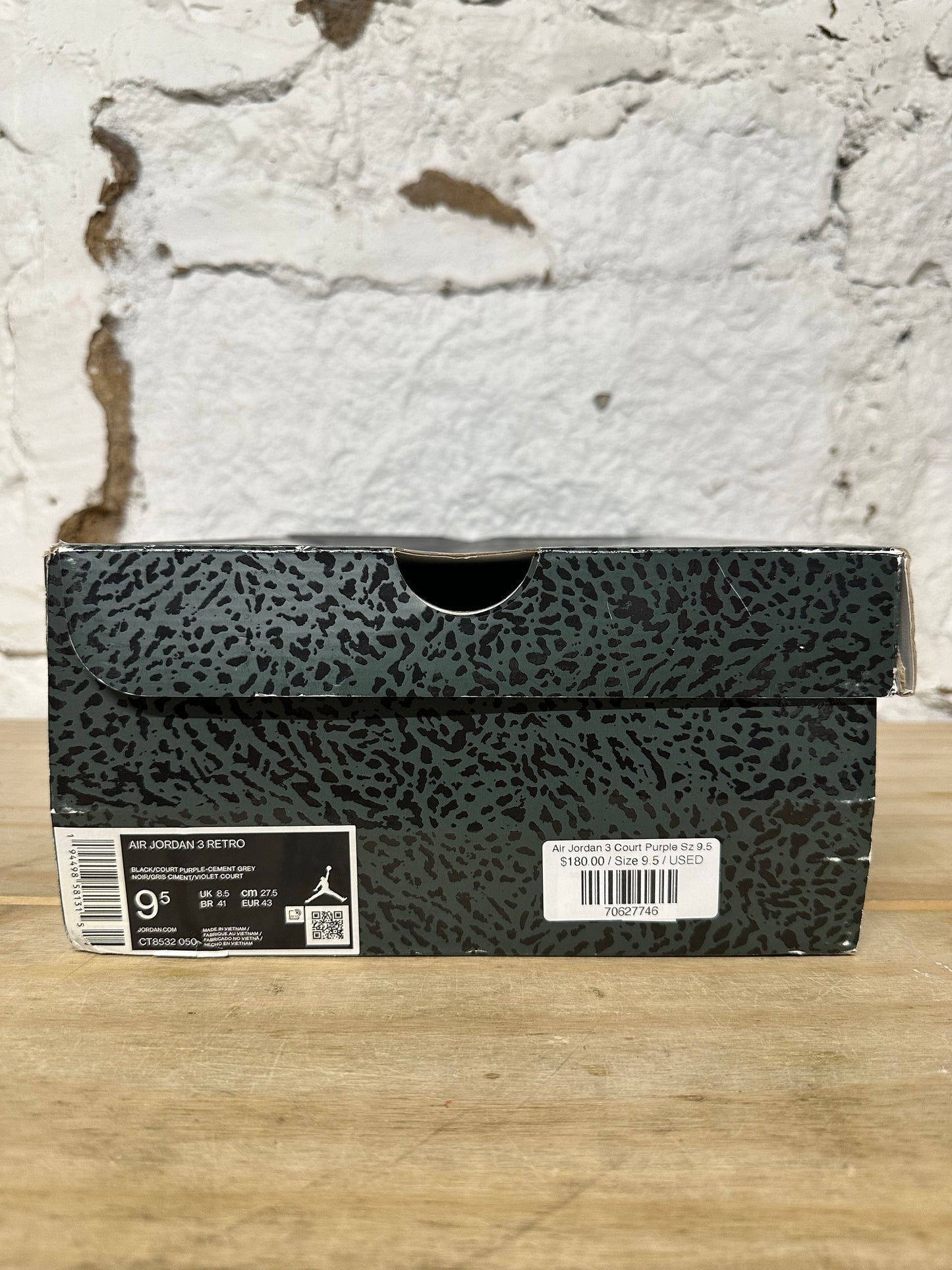 Air Jordan 3 Court Purple Sz 9.5